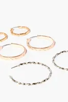 Women's Twisted Hoop Earring Set in Gold/Silver