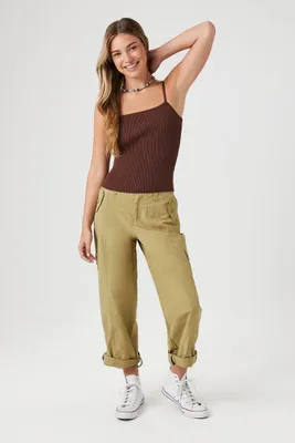 Women's Cuffed High-Rise Joggers Olive,