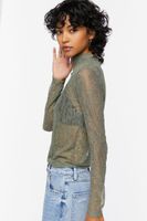 Women's Floral Lace Mock Neck Top in Tea Small