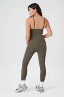 Women's Jersey-Knit Cami Jumpsuit in Olive Large