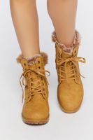 Women's Faux Fur-Lined Ankle Booties in Camel, 7