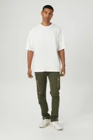 Men Cotton Crew High-Low Hem T-Shirt