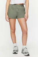 Women's Twill Mid-Rise Cuffed Shorts in Tea Small