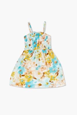 Girls Floral Print Dress (Kids) Cream,