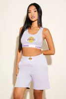 Women's Los Angeles Lakers Sweatshorts in Heather Grey Medium