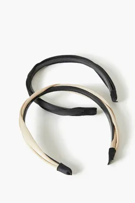 Fine Tooth Headband Set in Black/Tan