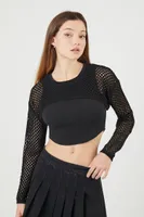 Women's Crochet Shrug Sweater in Black Large