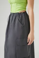 Women's Cargo Drawstring Midi Skirt