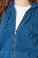 Women's Mineral Wash Hooded Jacket in Nautical Blue Medium