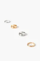 Women's Smooth Band Ring Set in Gold/Silver, 6