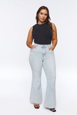 Women's Raw-Cut Flare Jeans in Light Denim, 14