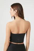 Women's Satin Sweetheart Tube Top Black