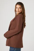 Women's Peak Lapel Single-Breasted Blazer in Brown Small