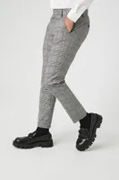 Men Slim-Fit Glen Plaid Pants in Grey, 29