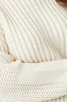 Women's Purl Knit Turtleneck Sweater Cream,