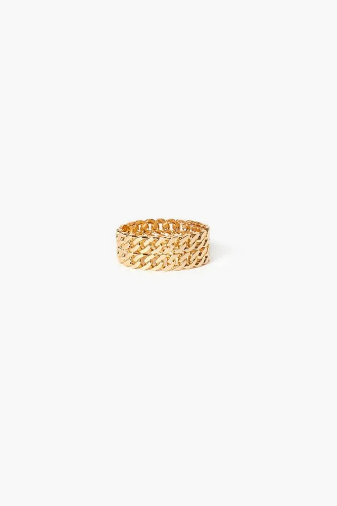 Women's Curb Chain Cuff Bracelet in Gold