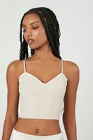 Women's Cropped Sweetheart Bustier Cami in Tan, XS