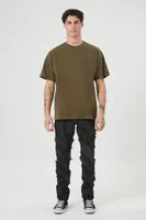 Men Mineral Wash Crew T-Shirt in Olive, XL