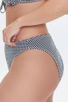 Women's Gingham Bikini Bottoms in Black/White, 0X