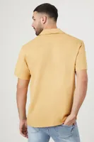 Men Rayon Short-Sleeve Shirt in Camel Medium