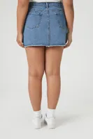 Women's Denim Mini Skort in Medium Denim, 2X