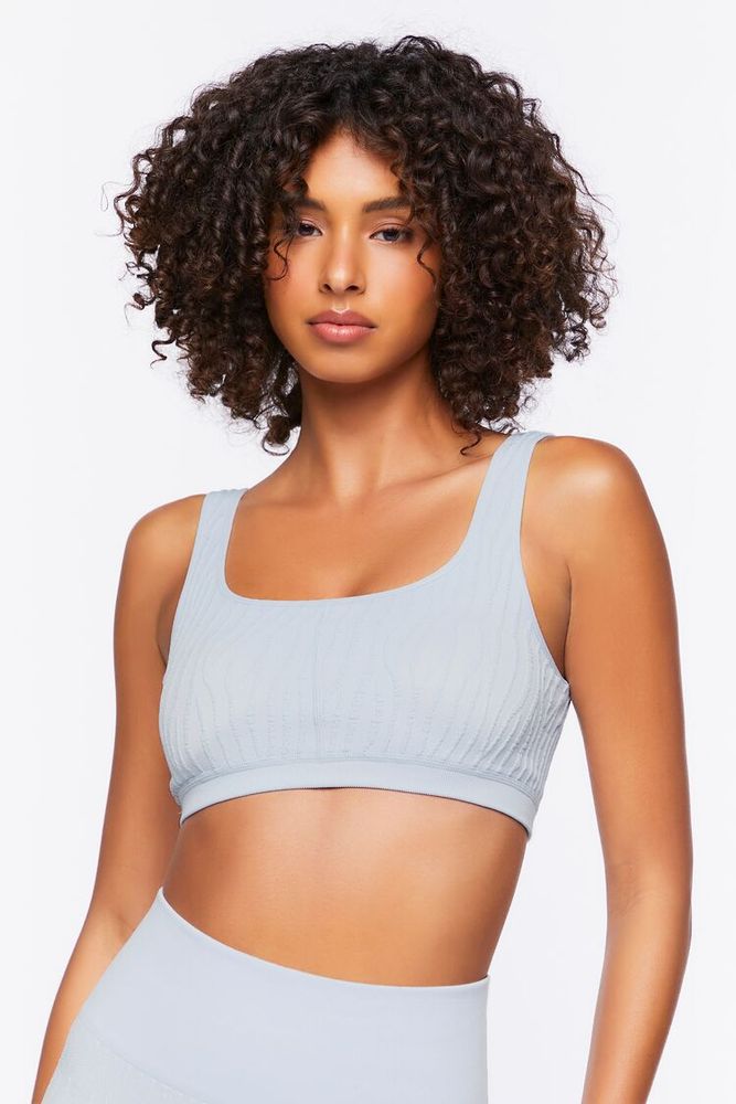 Forever 21 Women's Seamless Textured Sports Bra in Crystal Small