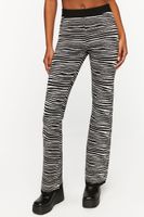 Women's Zebra Print Flare Pants in Black/White Large