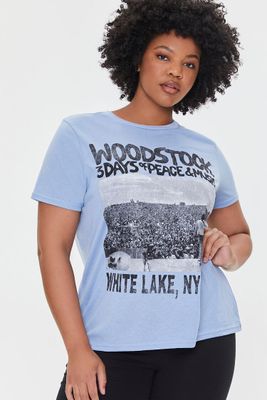 Women's Woodstock Graphic T-Shirt in Blue, 1X