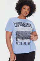 Women's Woodstock Graphic T-Shirt in Blue, 1X