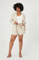 Women's Notched Blazer in Oatmeal, 1X