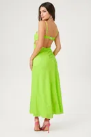 Women's Sequin Cutout Cami Midi Dress in Lime Small