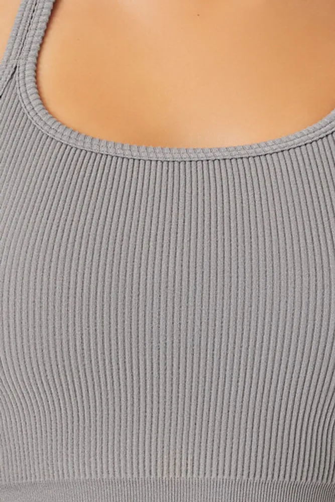 Women's Seamless Strappy Sports Bra in Dark Grey Small