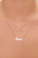 Women's Zodiac Pendant Layered Necklace in Gold/Aries