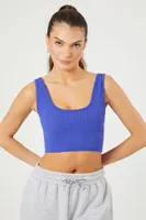 Women's Seamless Ribbed Sports Bra in Blue Jewel Large