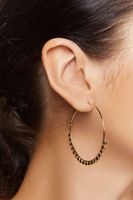 Women's Faux Gem Hoop Earrings in Gold