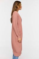 Women's Open-Front Longline Cardigan Sweater in Brick Small