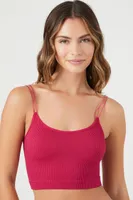 Women's Seamless Ribbed Bralette in Sangria Small