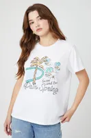 Women's Palm Springs Graphic T-Shirt in White, M/L