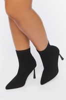 Women's Stiletto Sock Booties (Wide) in Black, 11