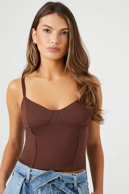 Women's Bustier Cropped Cami in Cappuccino, XS