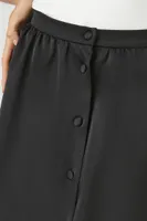 Women's Button-Front A-Line Midi Skirt