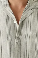 Linen Blend Striped Shirt