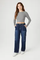 Women's Contour Cargo Jeans in Dark Denim Large