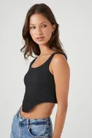 Women's Seamless Curve-Hem Cropped Tank Top Black