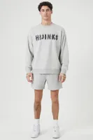 Men Embroidered Hijinks Pullover in Heather Grey Large