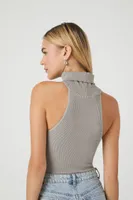 Women's Seamless Turtleneck Bodysuit in Grey, M/L