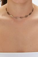 Women's Flame Chain Choker Necklace in Gold