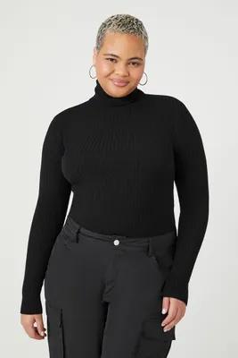 Women's Sweater-Knit Bodysuit Black,