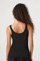 Women's Cotton-Blend Tank Top in Black Large