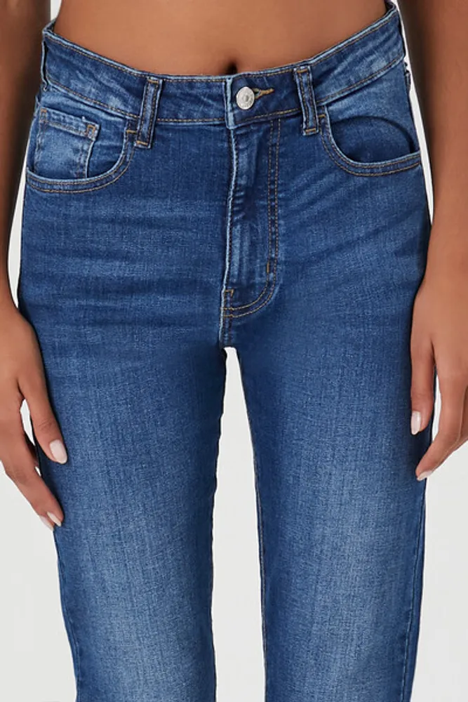 Women's Super-Stretch Mom Jeans in Dark Denim, 25